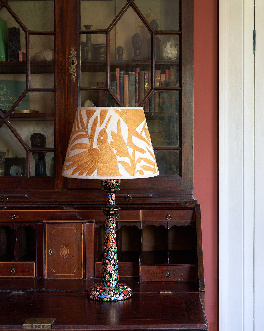 Wooden Hand Painted Kashmiri Lamp - Large