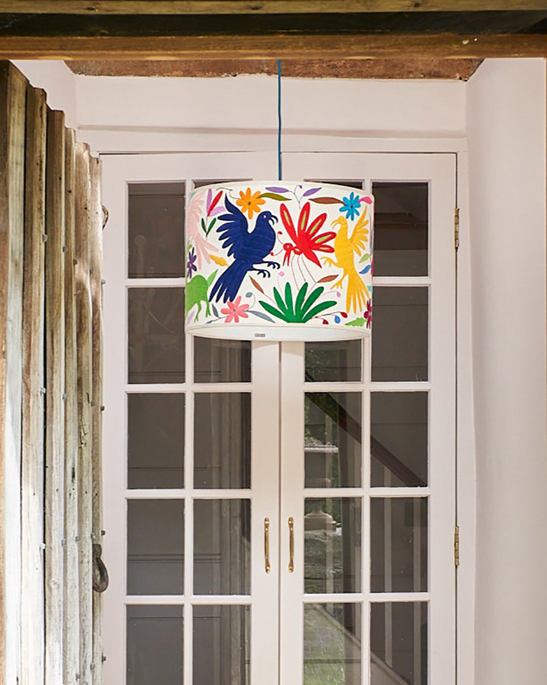 Multicoloured Otomi Table or Ceiling Lampshade - 46cm diameter
