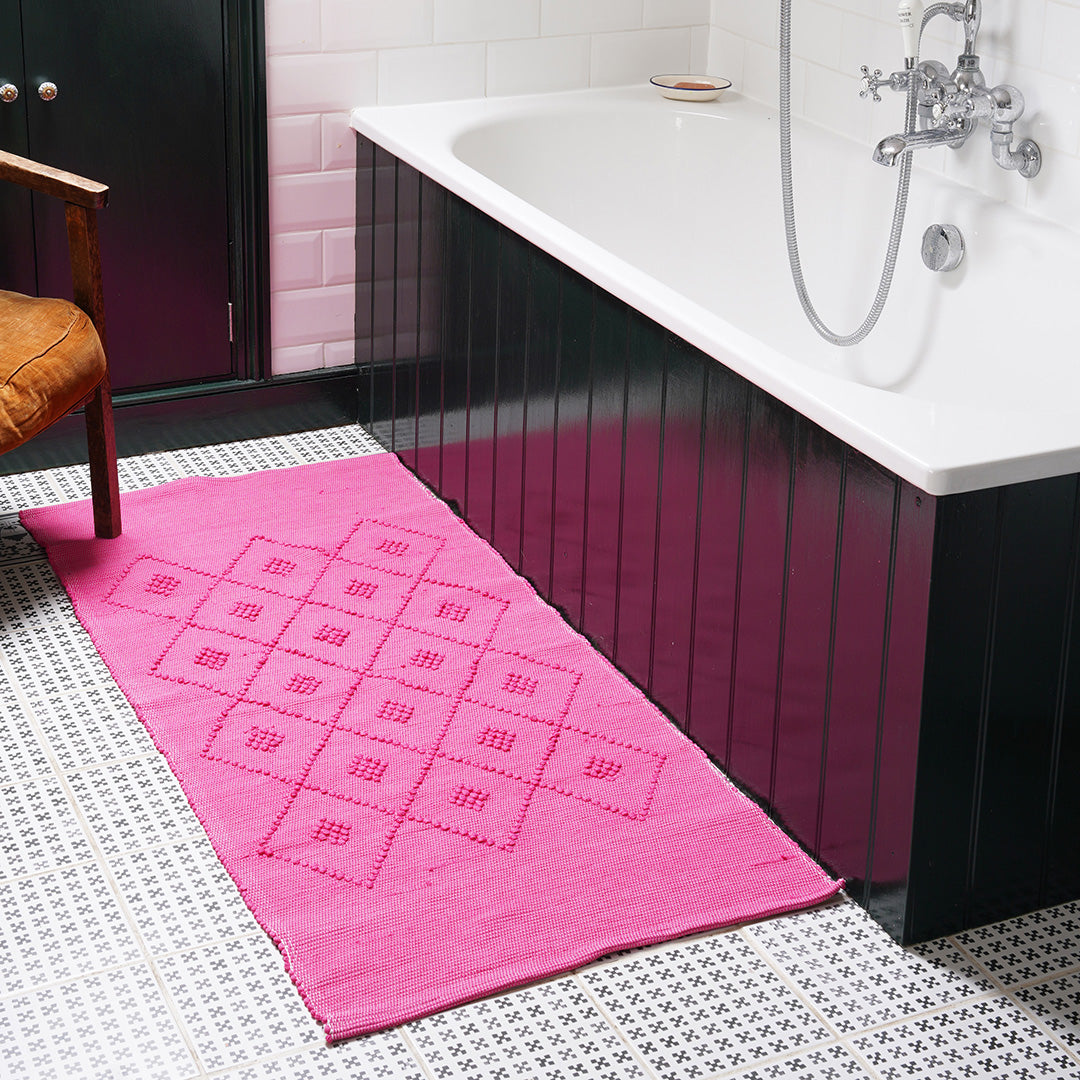 Cotton Bath Mat - Cerise Pink - LARGE