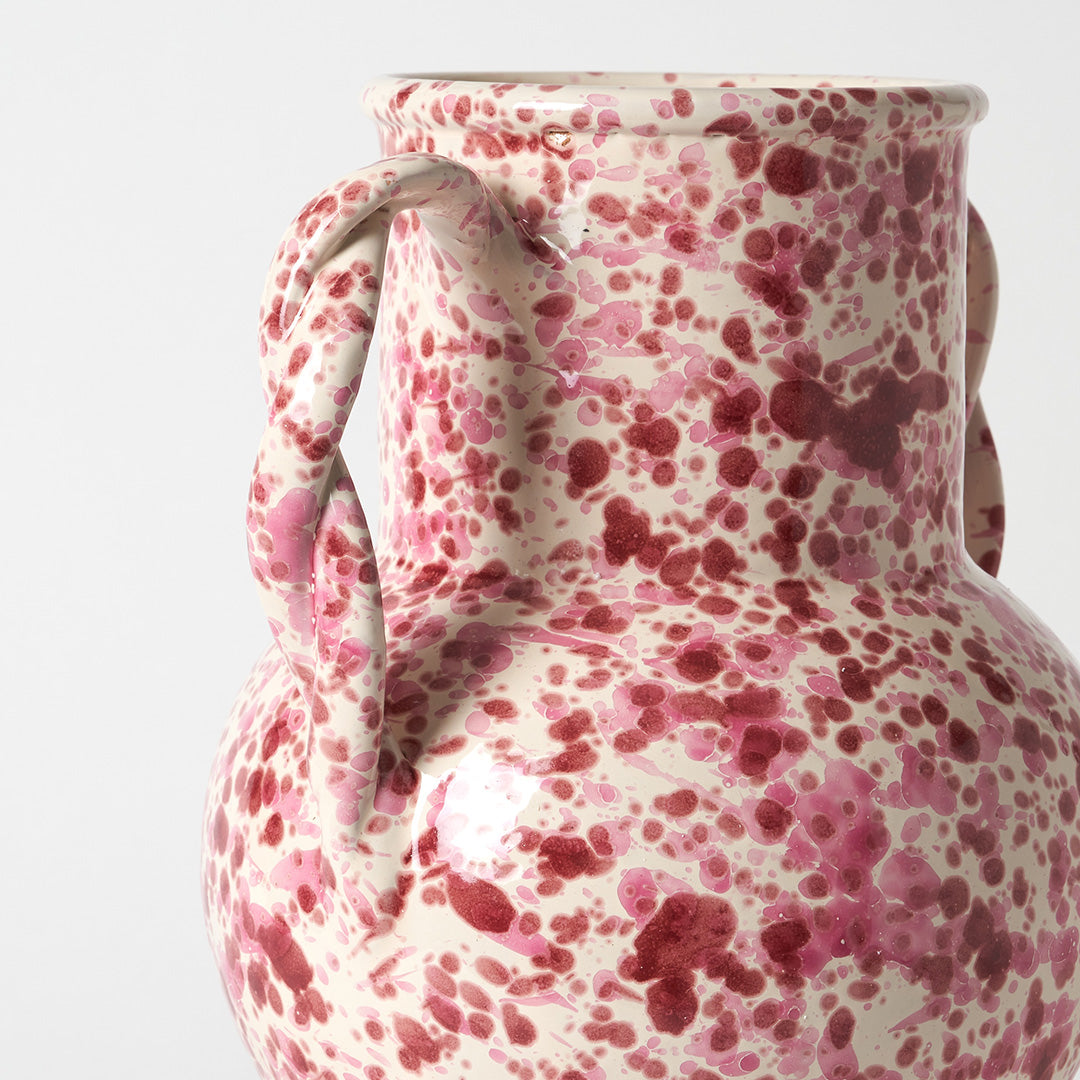 Large Splatterware Vase with twisted handles - 5 Colourways
