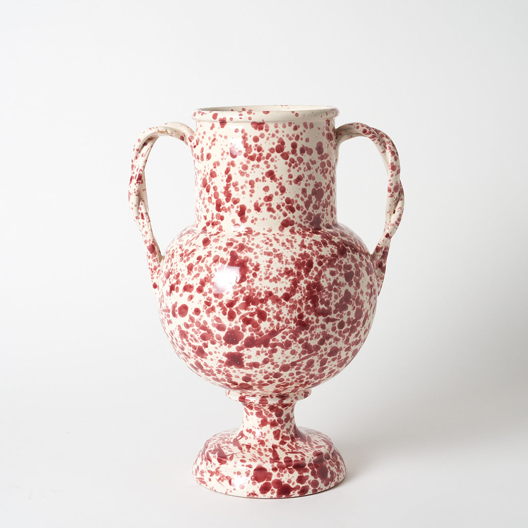 Large Splatterware Vase with twisted handles - 5 Colourways