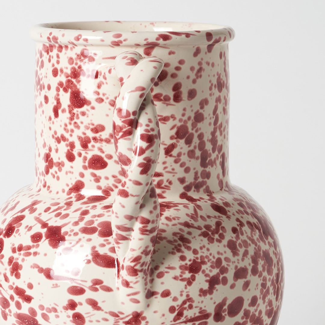Large Splatterware Vase with twisted handles - 5 Colourways