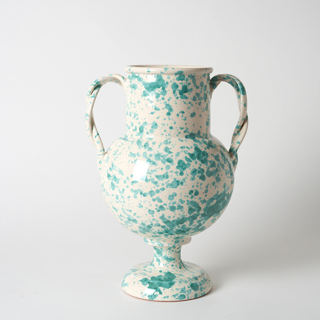 Large Splatterware Vase with twisted handles - 5 Colourways