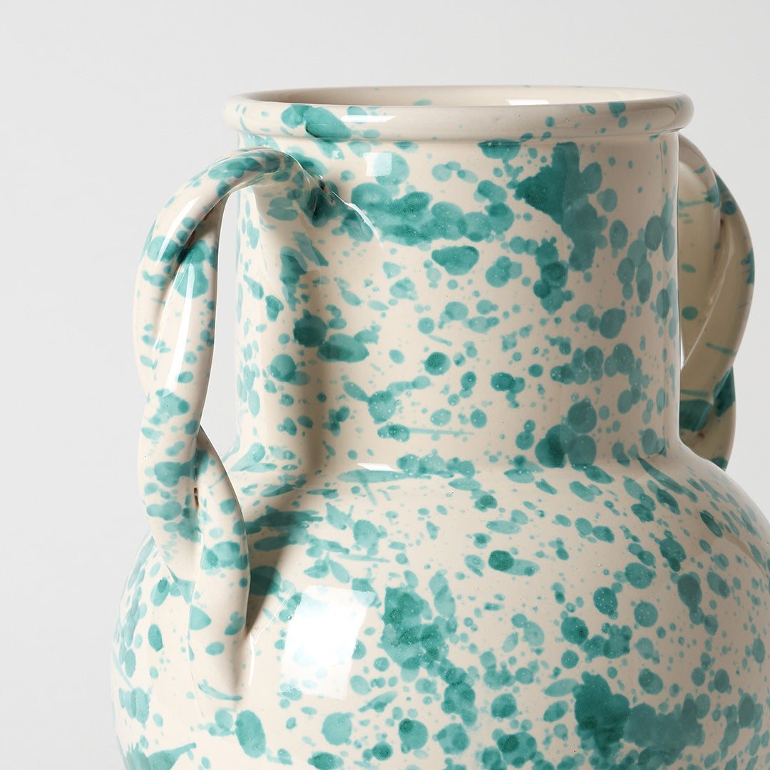 Large Splatterware Vase with twisted handles - 5 Colourways