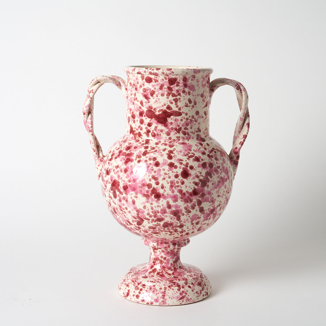 Large Splatterware Vase with twisted handles - 5 Colourways