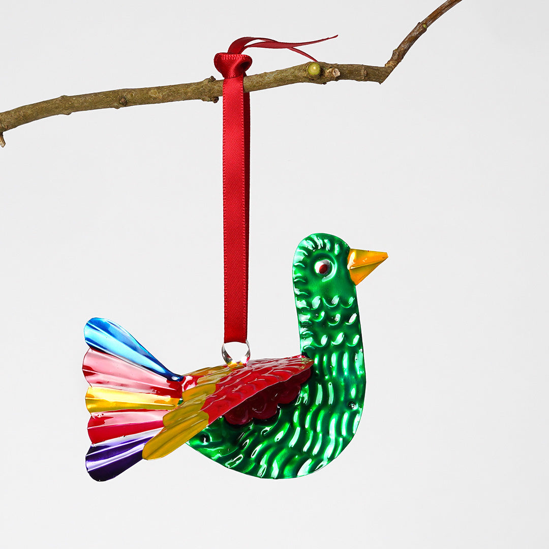 3D Tin Bird Decoration - White