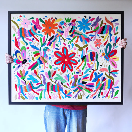 Multicoloured Otomi Artwork in a Black frame