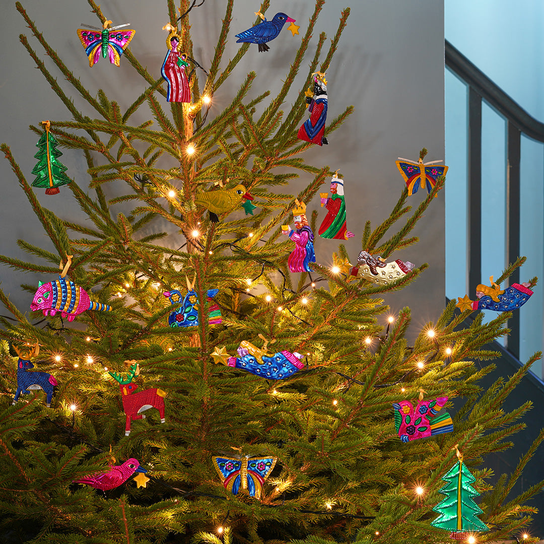 Handmade Tin Decoration - Red Bird with Star