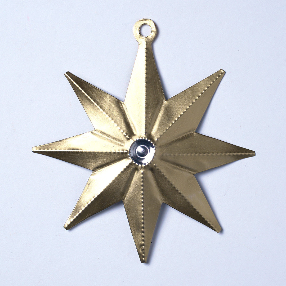 Handmade Tin Decoration - Gold & Silver 3D Star