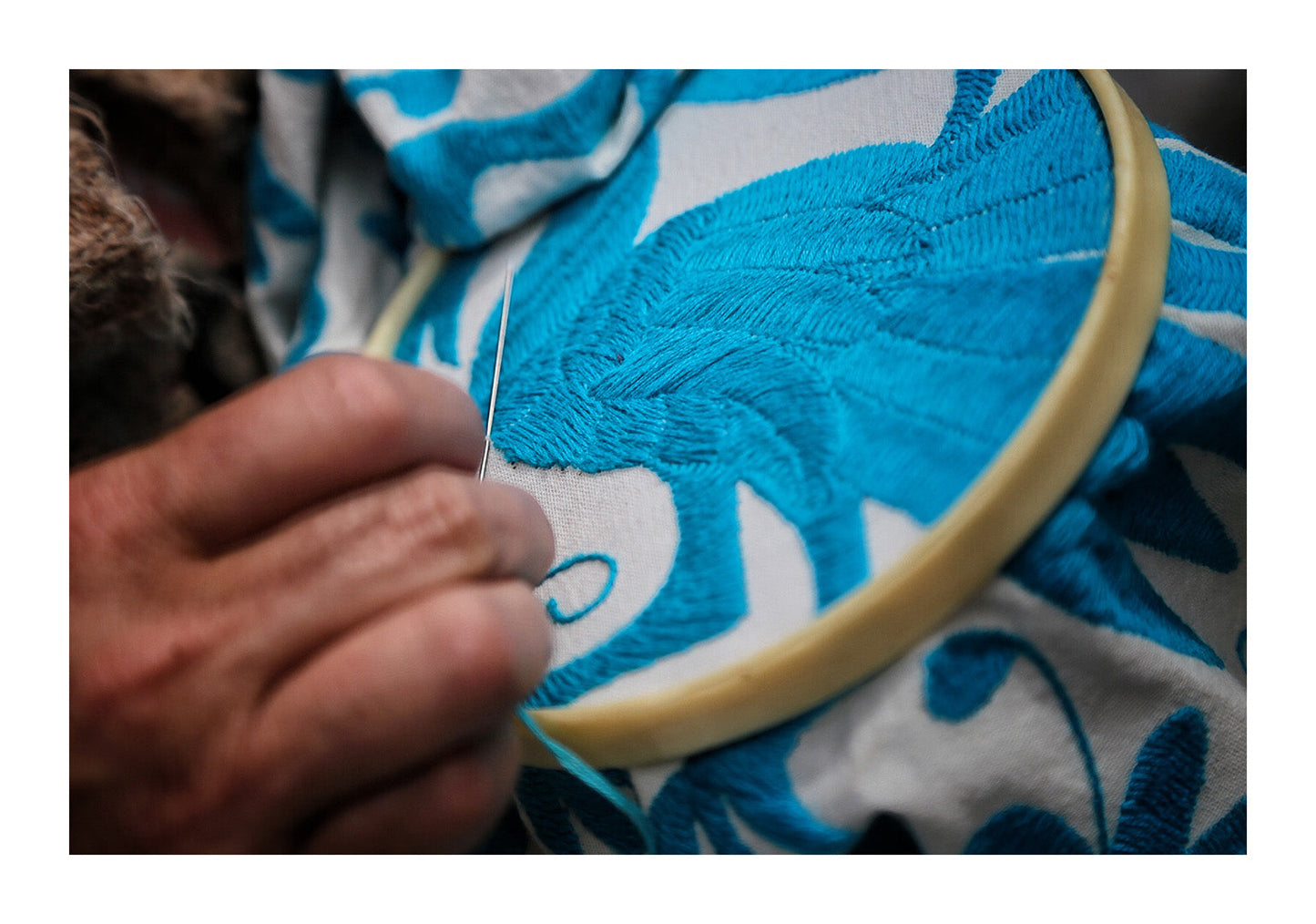 Multicoloured Otomi Table or Ceiling Lampshade - 41cm Diameter