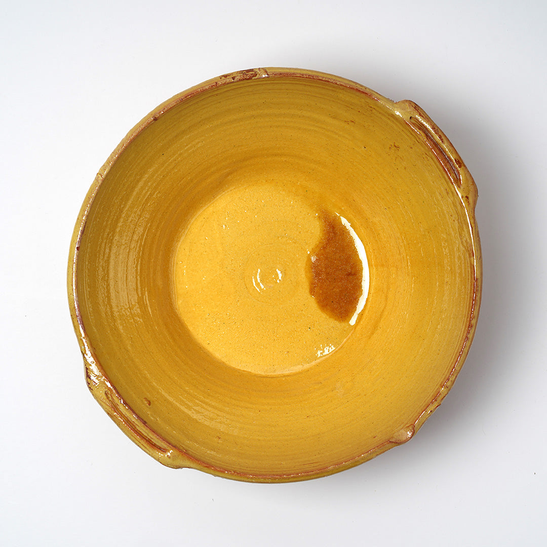 Rustic French Pottery Bowl with handles- Large - 3 Colours