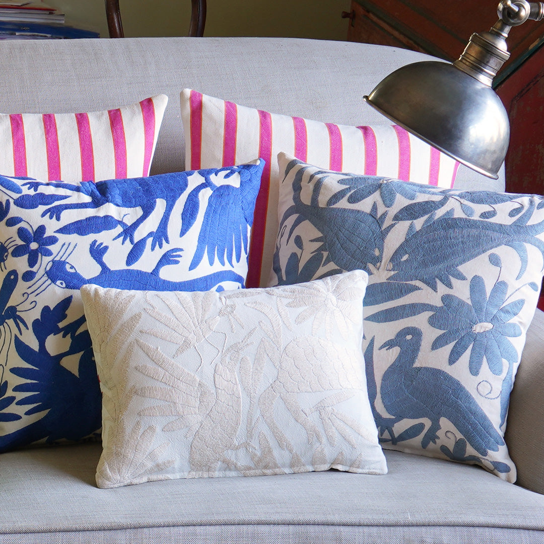 Slate Grey Otomi Cushion - 30cmx40cm