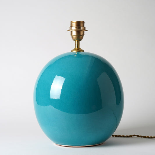 Turquoise ceramic round lamp
