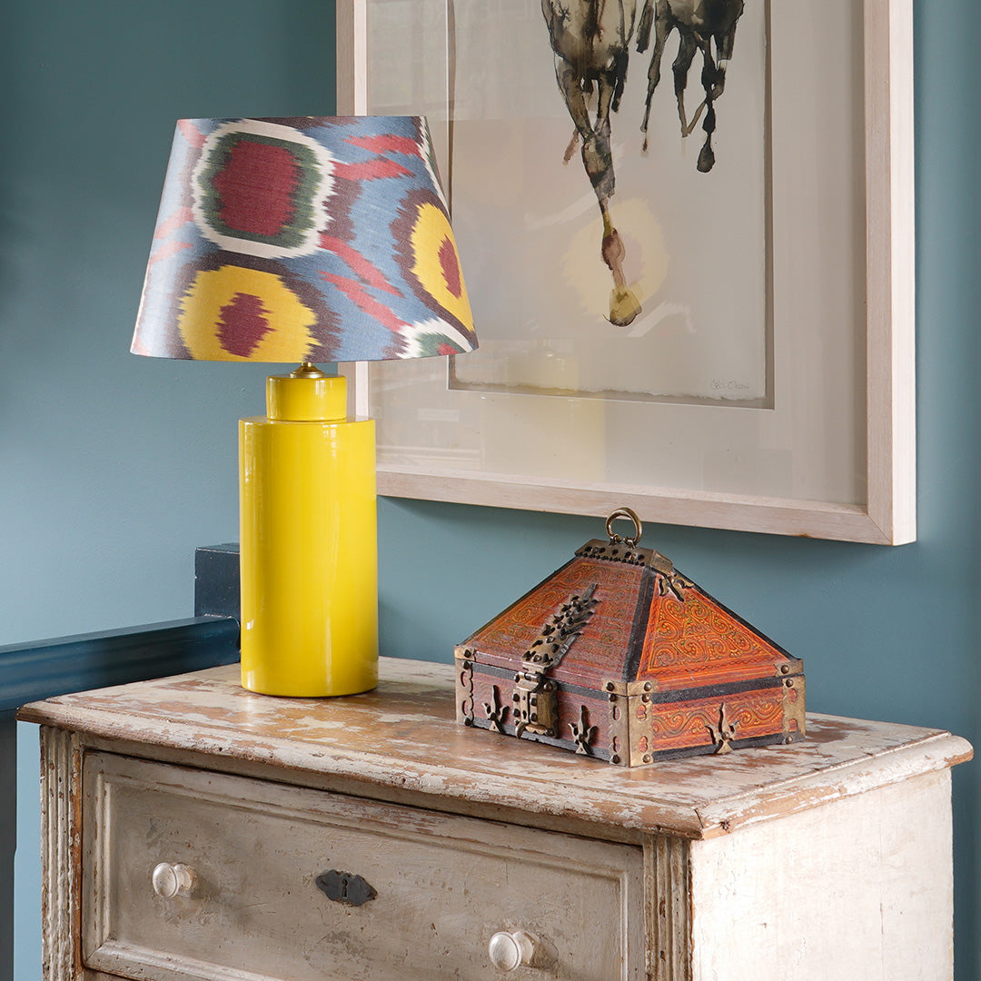 Ceramic Medium Column Lamp- Turquoise