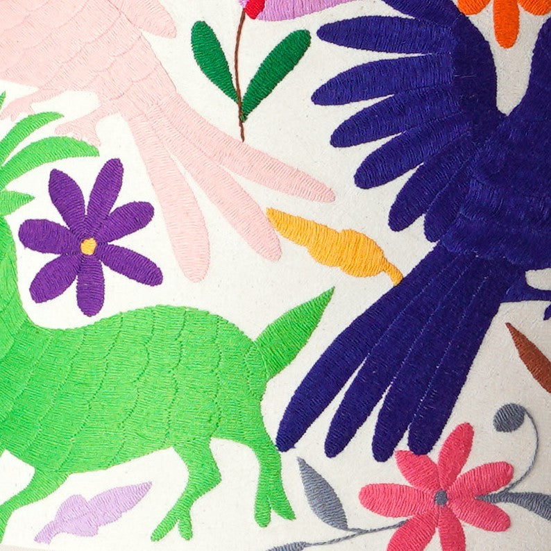 Multicoloured Otomi Table or Ceiling Lampshade - 46cm diameter