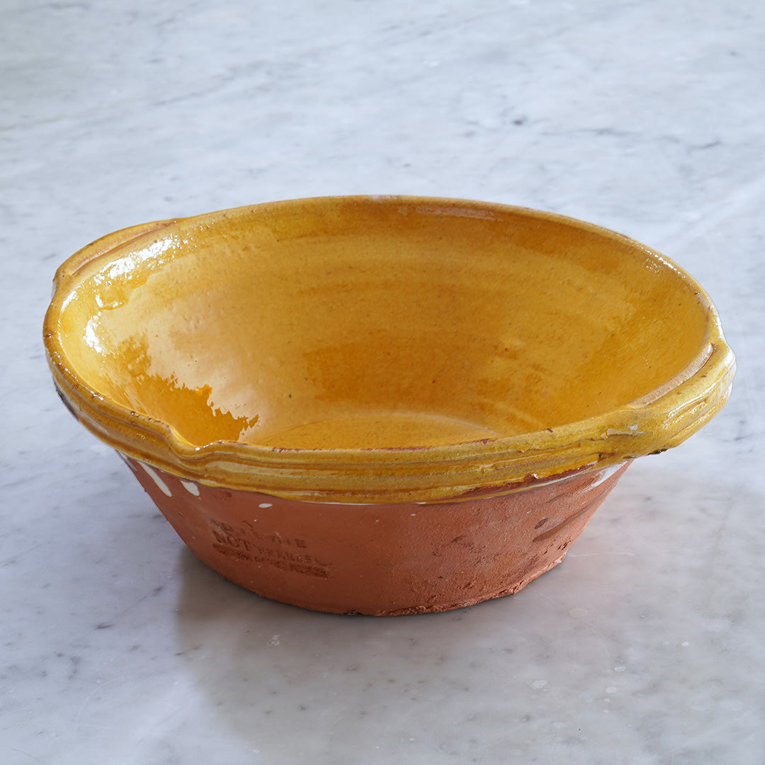 Rustic French Pottery Bowl with handles- Medium - 3 Colours