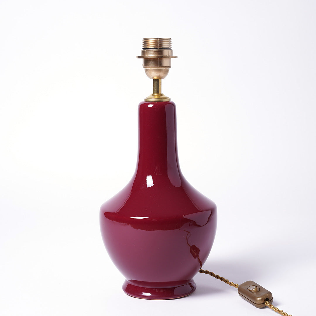 deep red ceramic lamp