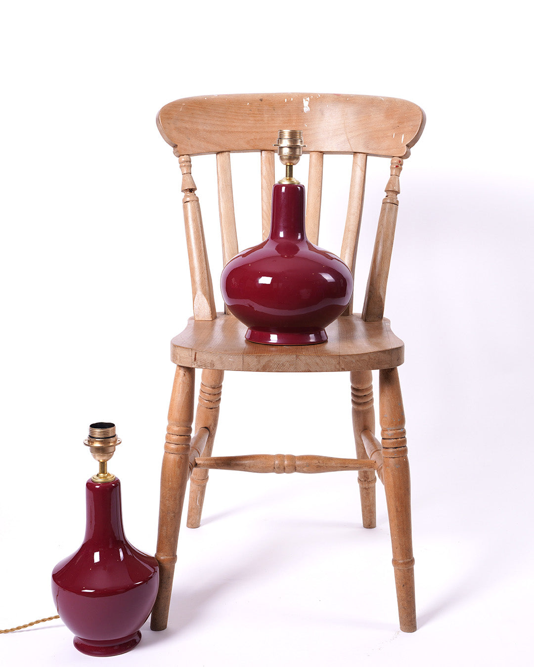 Ceramic Small Vase Table Lamp- Ox Blood