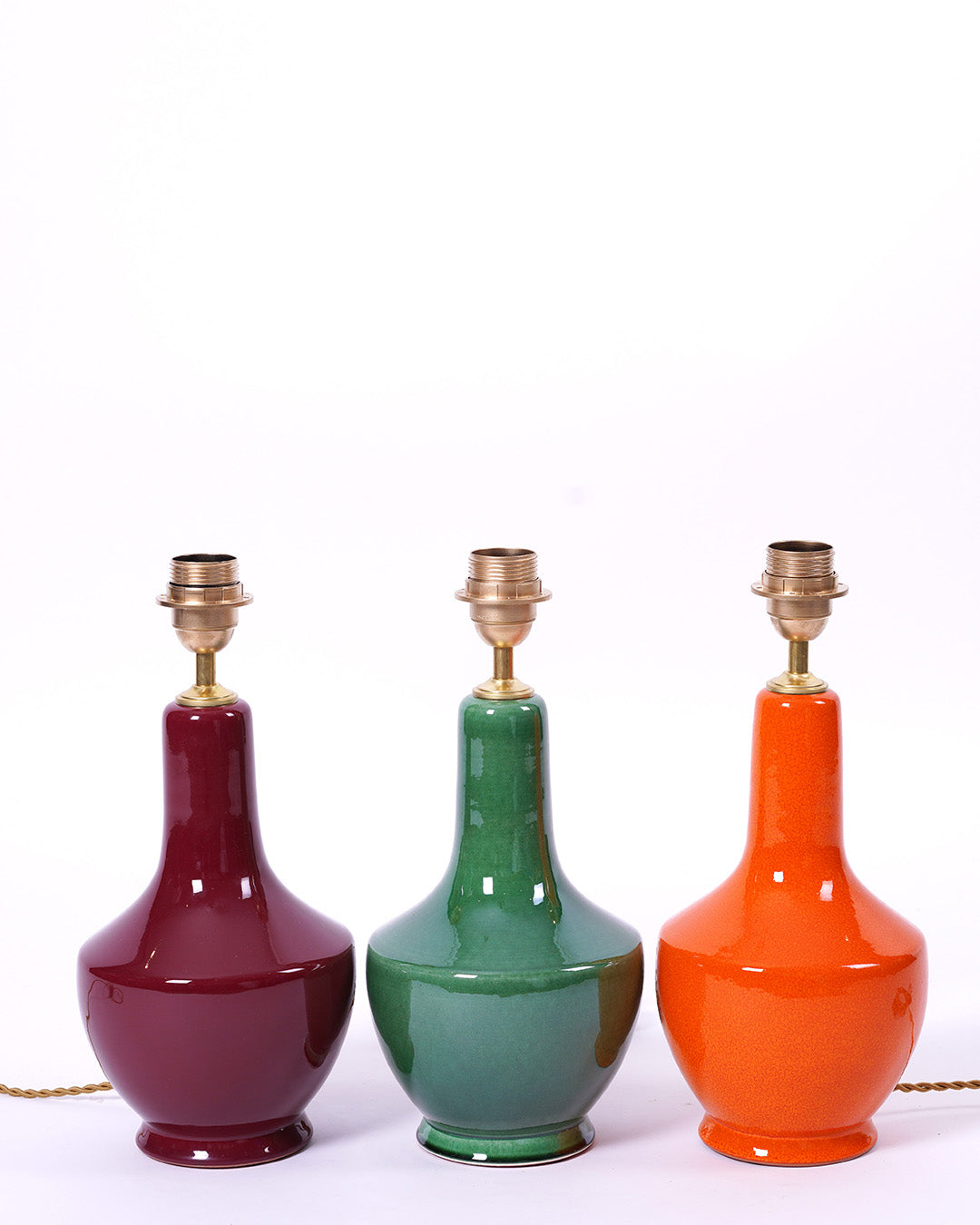 Ceramic Small Vase Table Lamp- Green