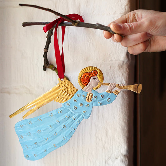 Trumpeting Angel - Powder Blue Right