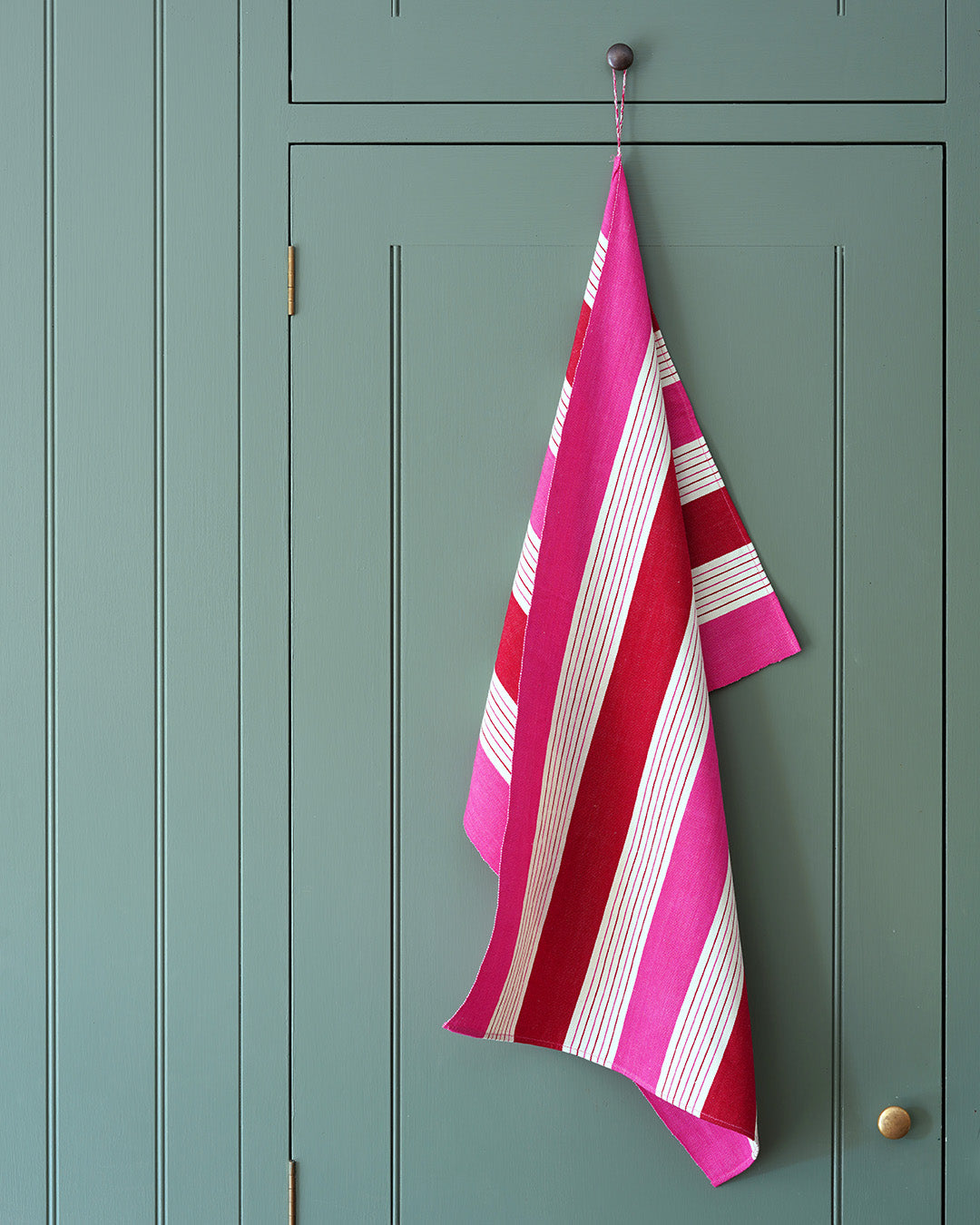 Hot Stripes Hand Towel - Red, Pink and Cream Stripes