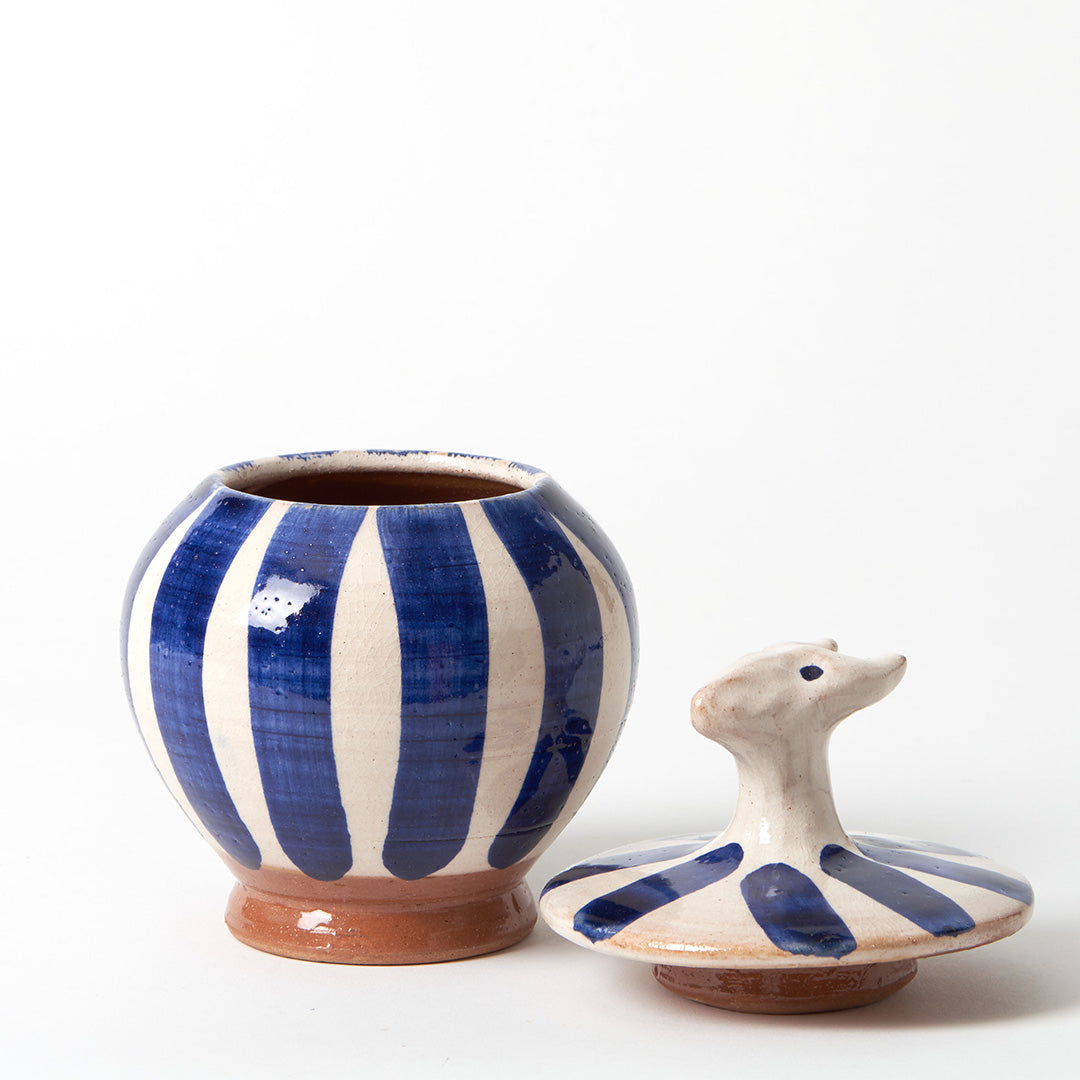Blue Circus Goat Pot- Egyptian ceramics