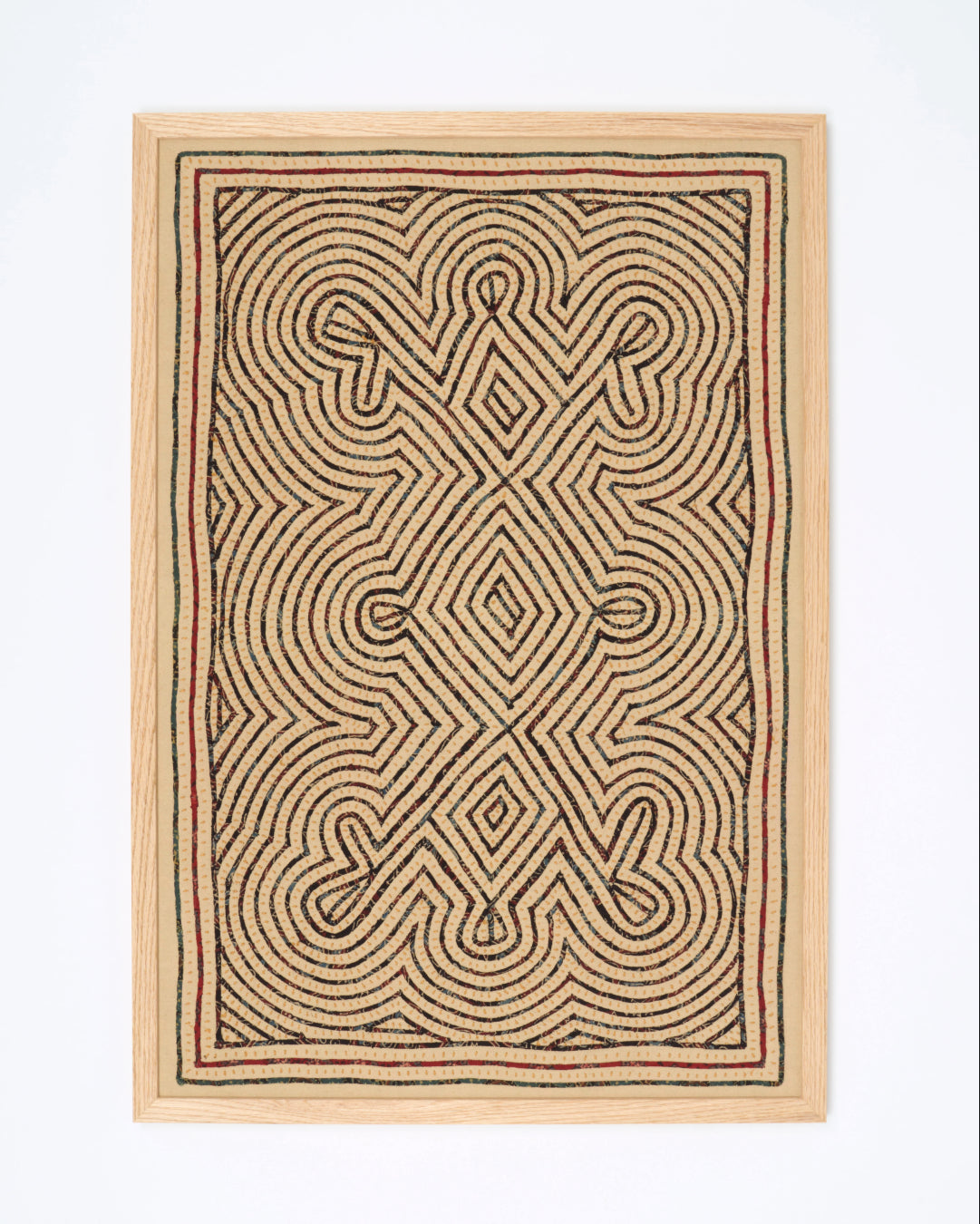 Geometric Applique Artwork in Oak Frame