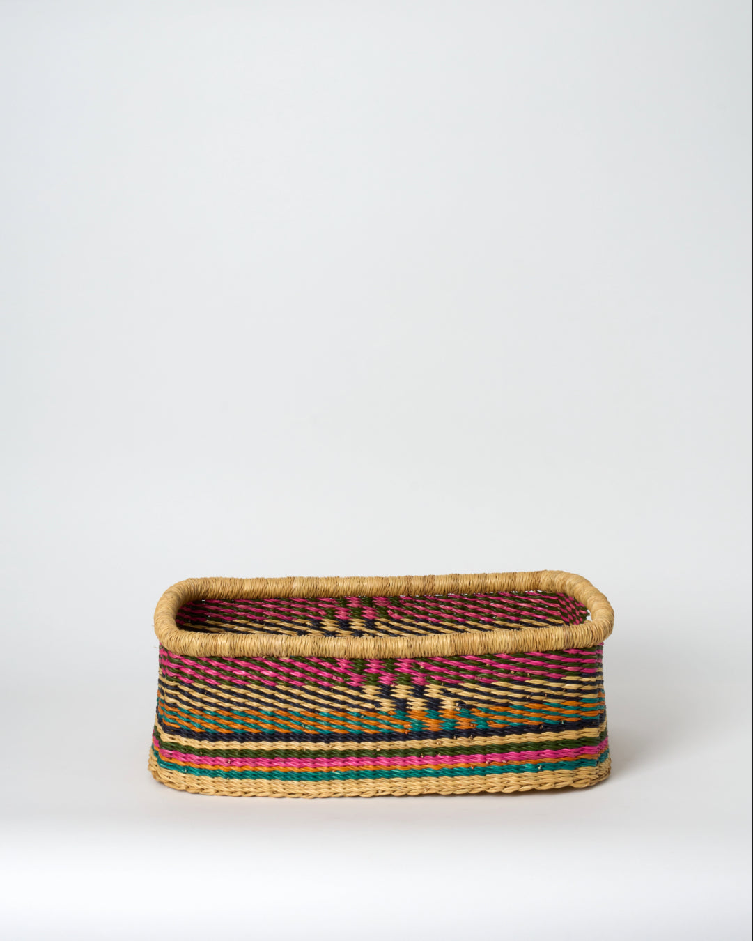 Small Rectangular Storage Basket with inset Handles