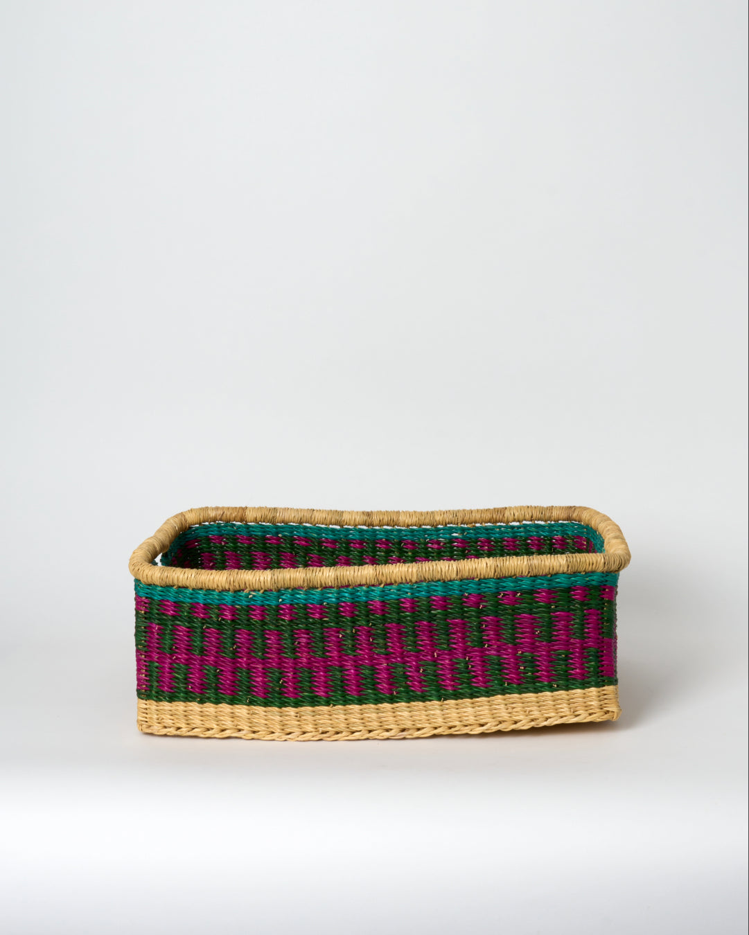 Small Rectangular Storage Basket with inset Handles