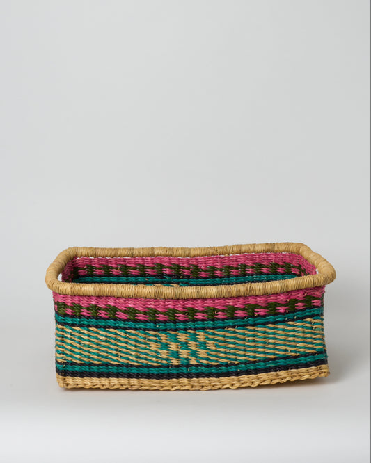 Small Rectangular Storage Basket with inset Handles