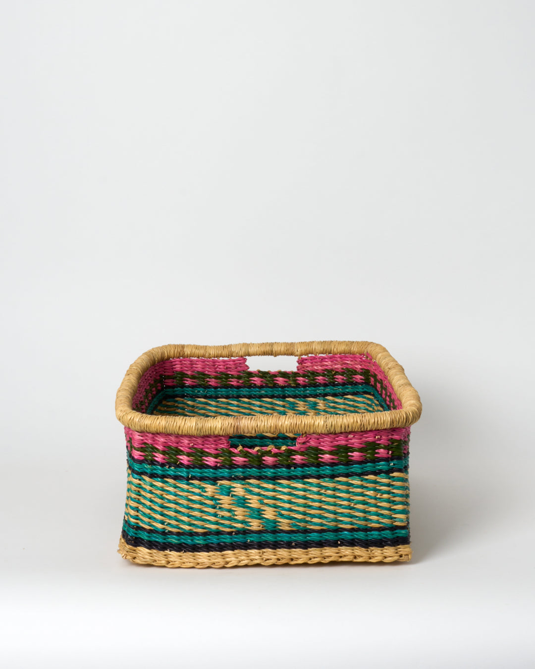 Small Rectangular Storage Basket with inset Handles