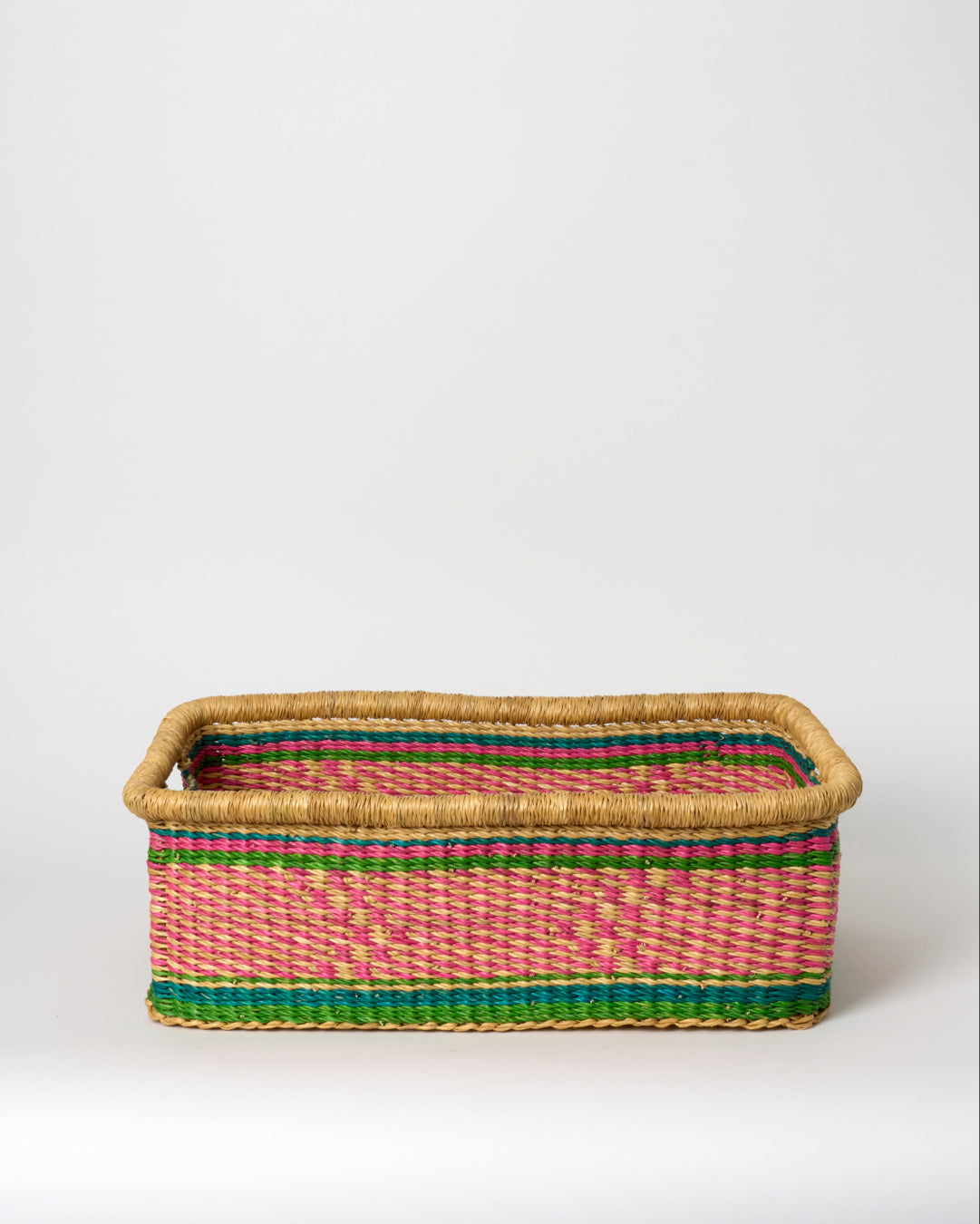 Small Rectangular Storage Basket with inset Handles