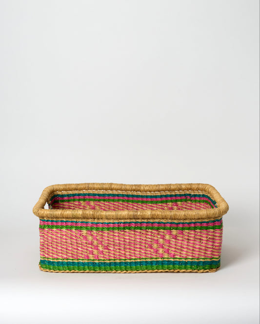 Small Rectangular Storage Basket with inset Handles