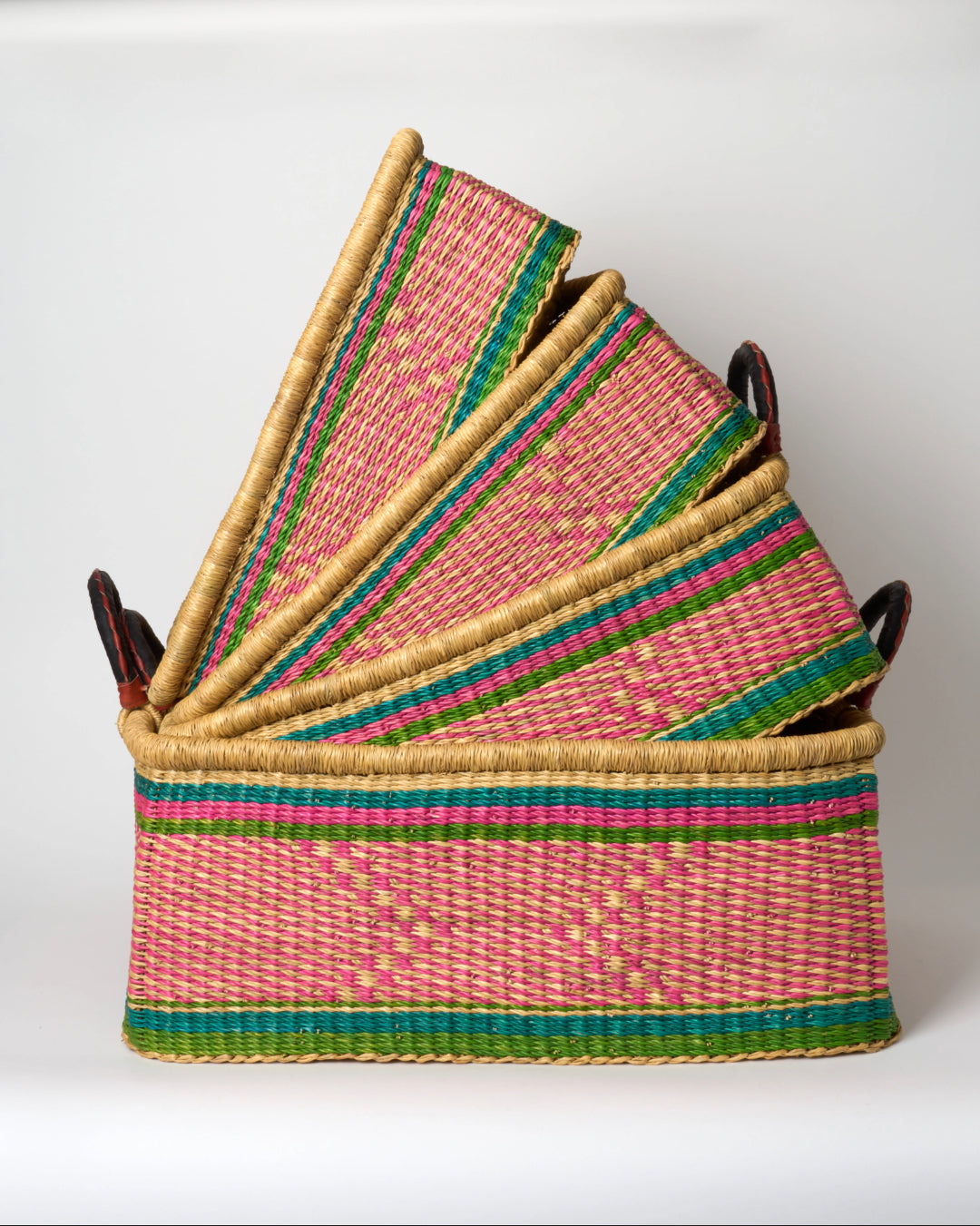 Small Rectangular Storage Basket with inset Handles
