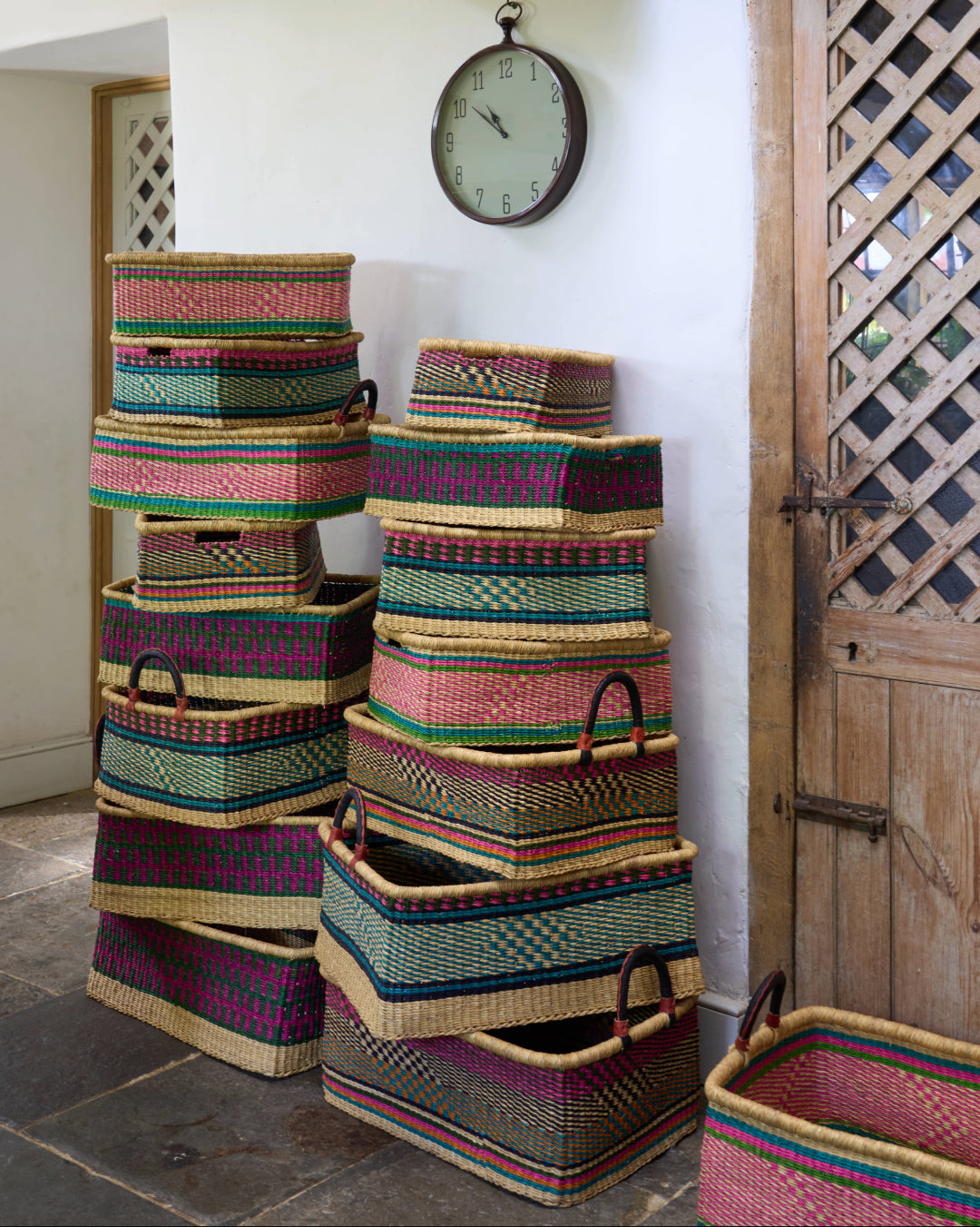 Small Rectangular Storage Basket with inset Handles