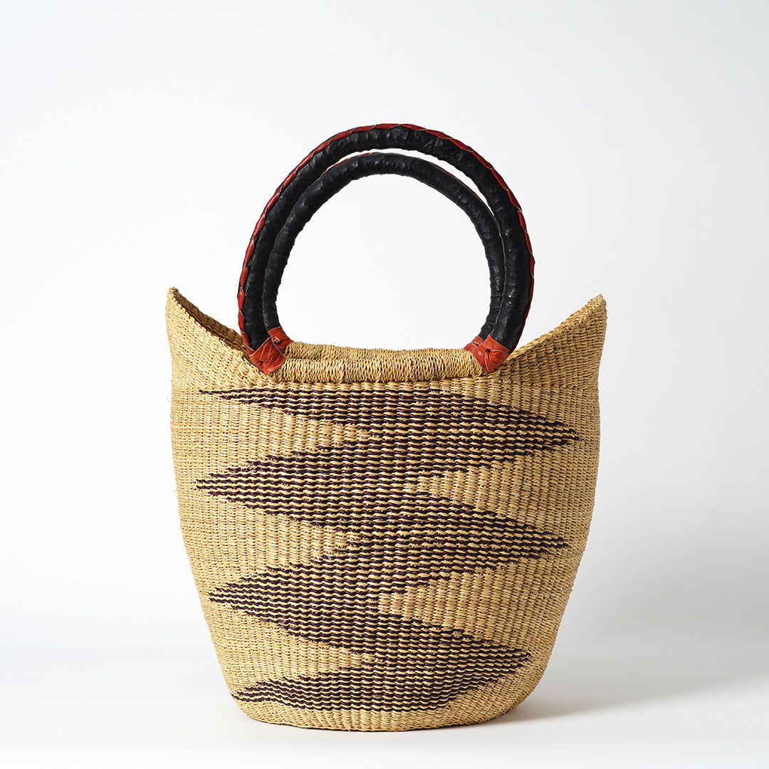 Basket bag hot sale leather handles