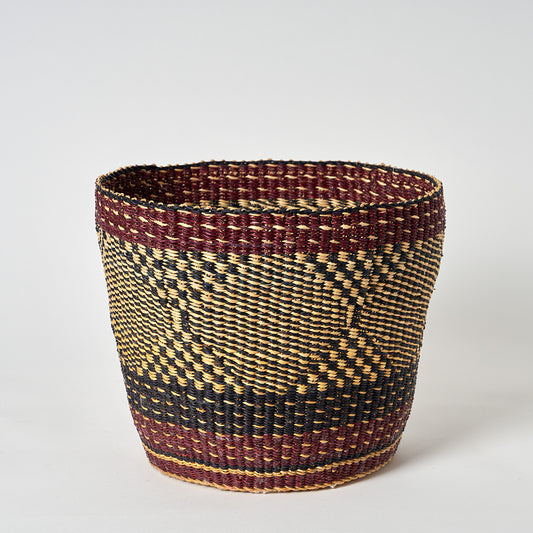 Waste Paper Basket - Oxblood and Navy