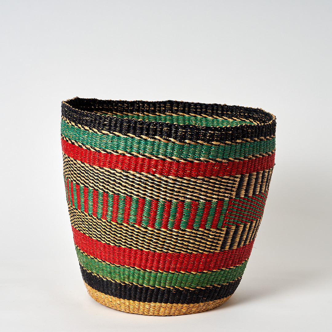 Waste Paper Basket - Red, Teal and Navy