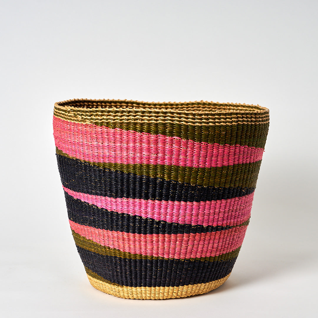 Waste Paper Basket - Orange, Pink and Navy