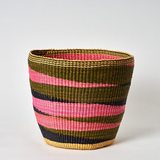 Waste Paper Basket - Orange, Pink and Navy