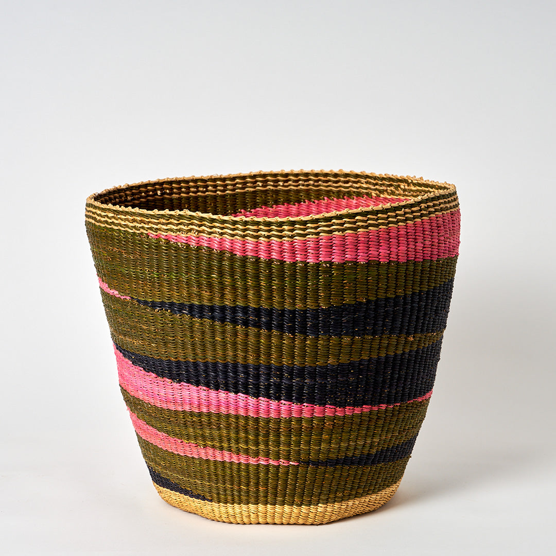 Waste Paper Basket - Orange, Pink and Navy