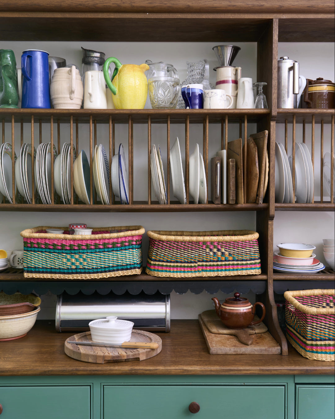 Small Rectangular Storage Basket with inset Handles