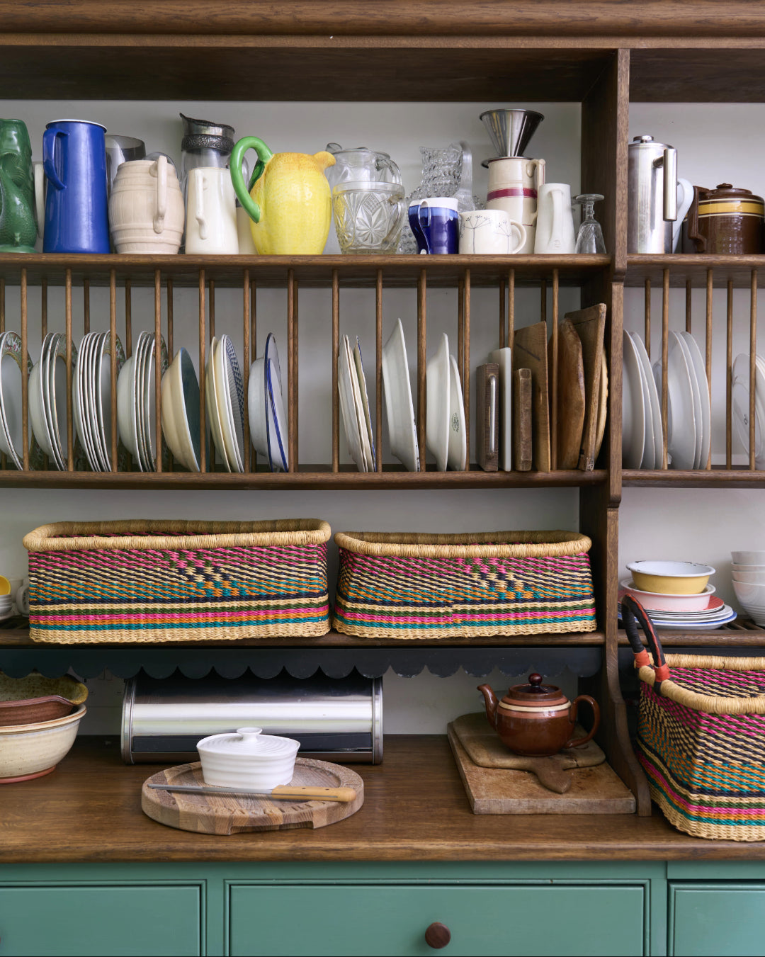 Small Rectangular Storage Basket with inset Handles