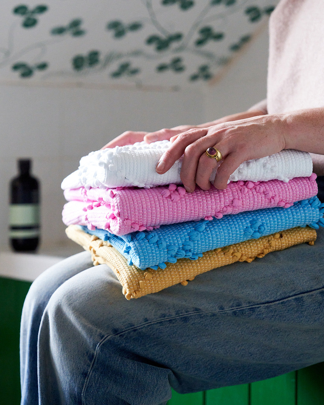 Cotton Bath Mat - Mid Blue, Standard