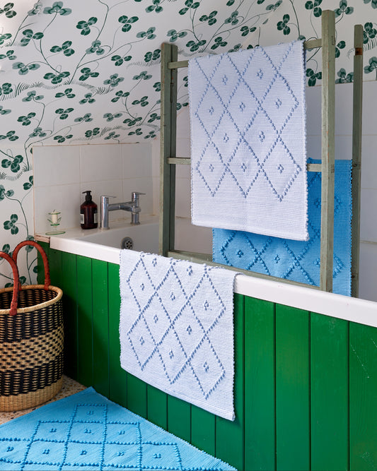 Cotton Bath Mat - Pale Blue