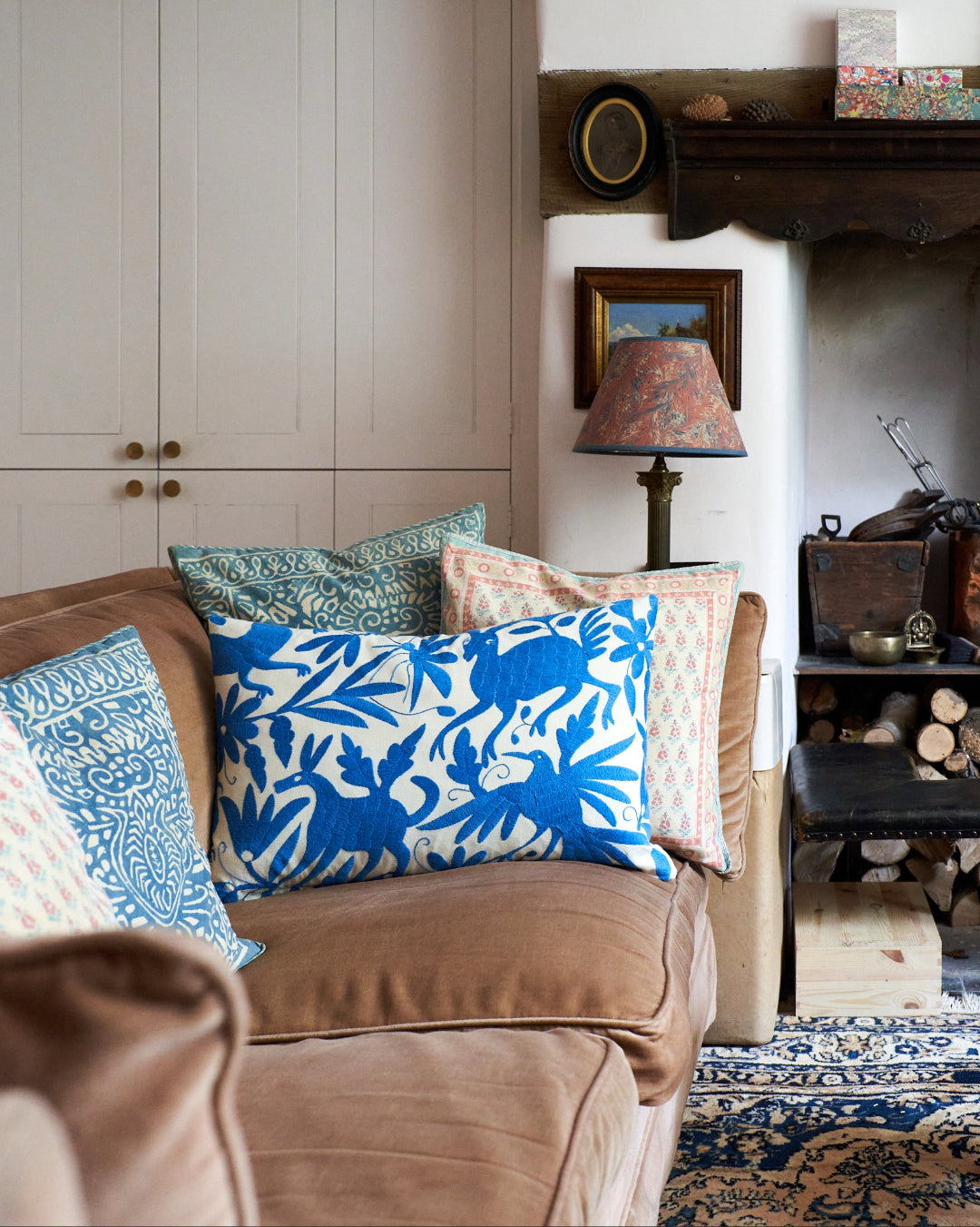 Cornflower Otomi Cushion - 30cmx40cm