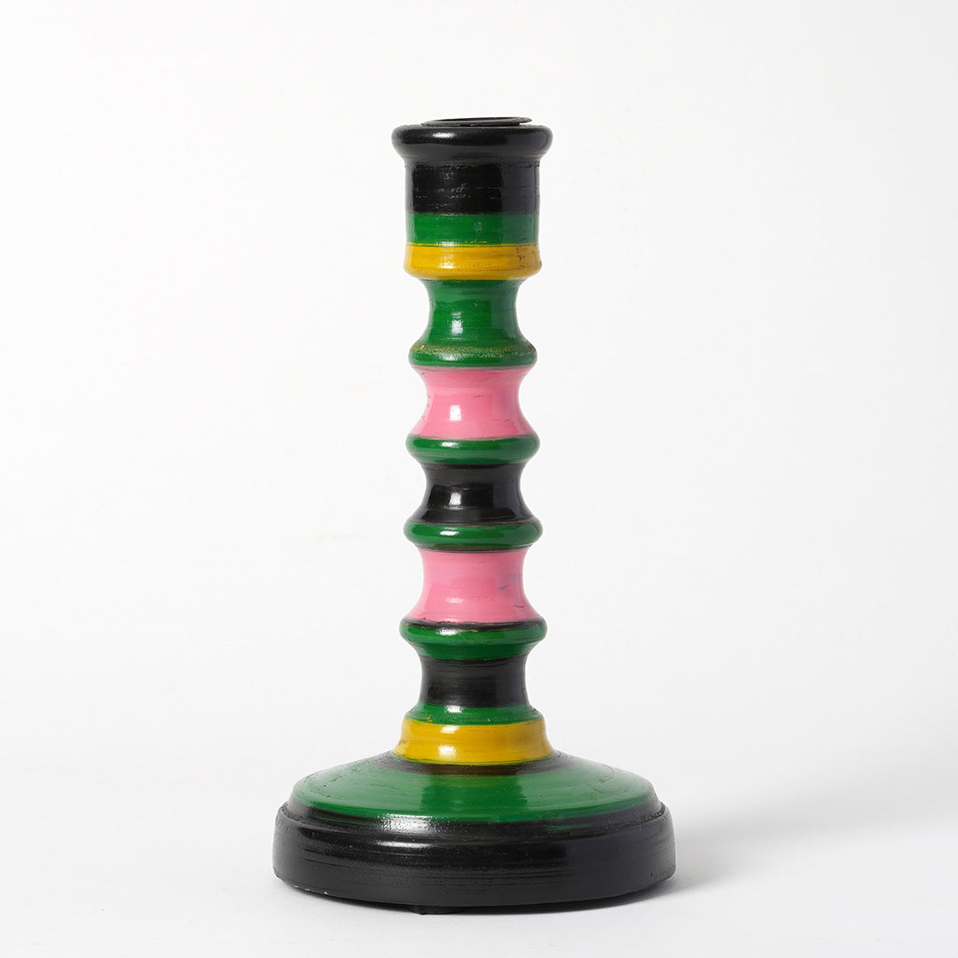 Colour block Candlestick - Green, Yellow, Pink & Black