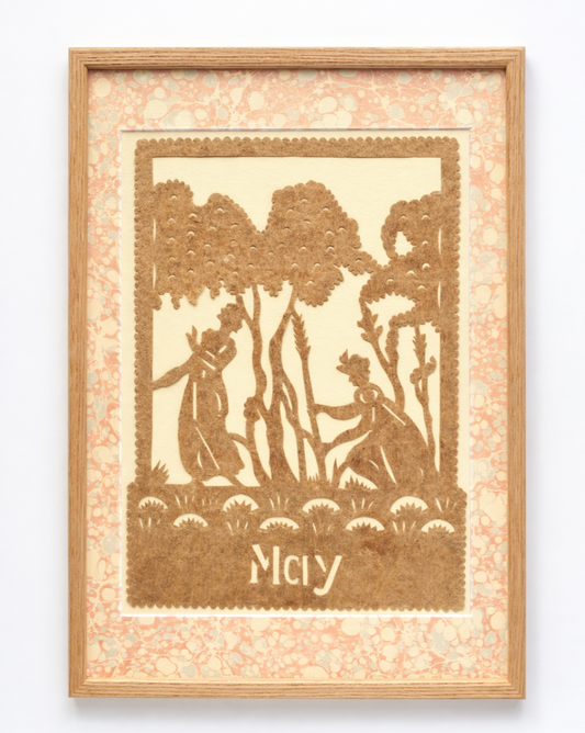 Amate Papercut Artwork with Marbled Mount - May