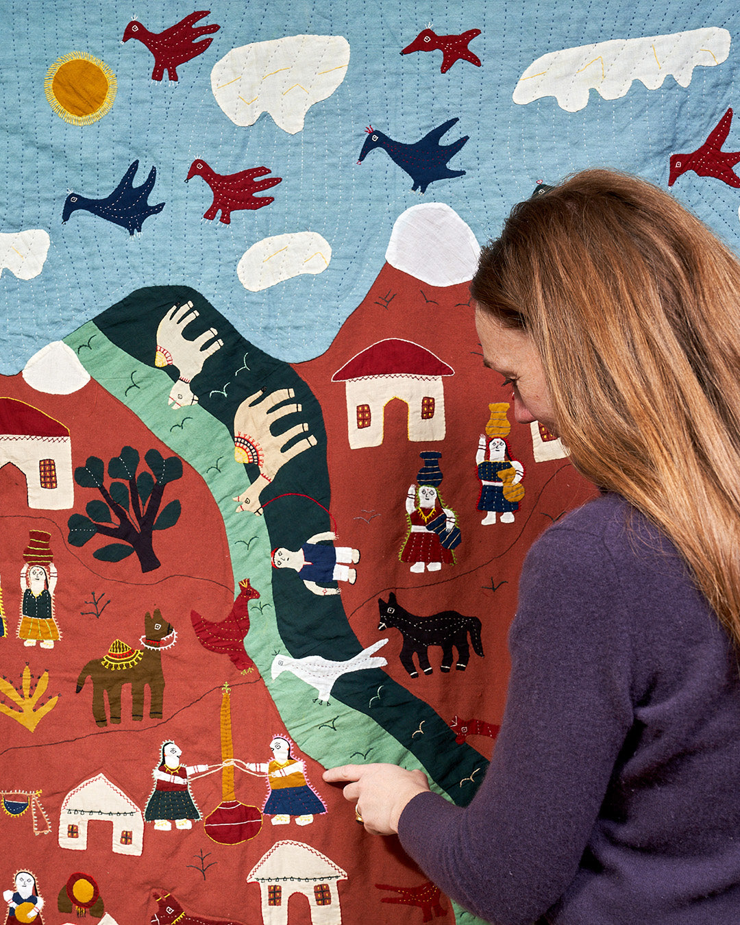 Applique Wall Hanging - The Sky, The Sea, The Land