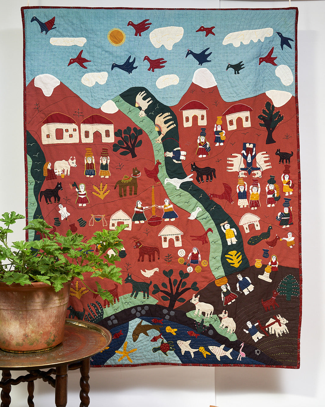 Applique Wall Hanging - The Sky, The Sea, The Land